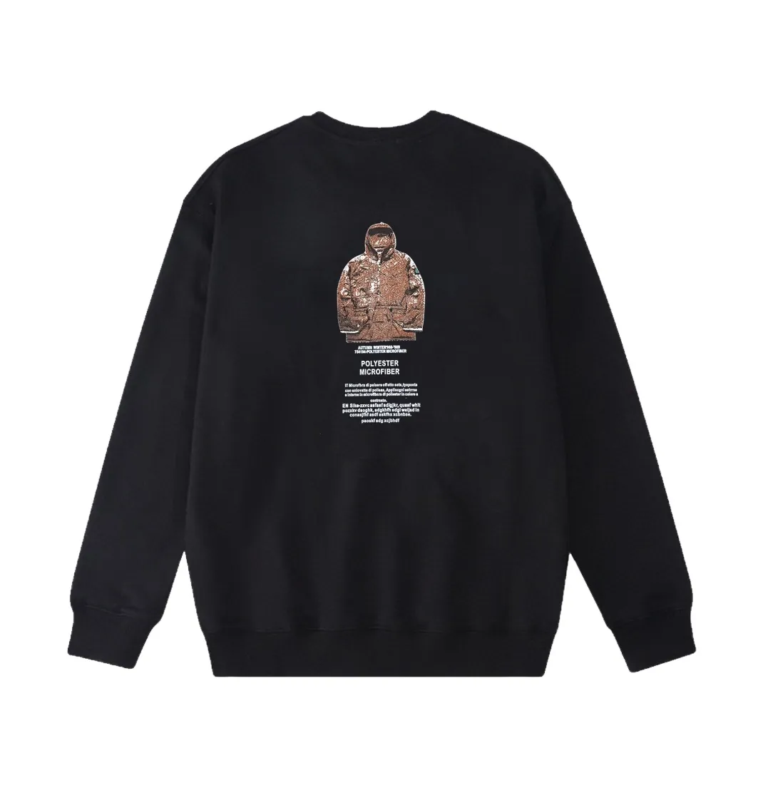 W807#P160💰 Stone Island Stone Island back cotton logo printed round neck long-sleeved sweatshirt! Versatile base round neck sweatshirt for couples! Simple armband design, customized 1*1 thread (fine texture), 380g double-strand large terry fabric, very good quality, foreign trade craftsmanship, respect the original version! The threads at the cuffs and hem are all original bartacks! The time-consuming and material consumption distinguishes the ordinary version on the market! Tops worn by celebrities from all walks of life on INS, can be matched with couple styles!  Color: Black White Size: M-XXL